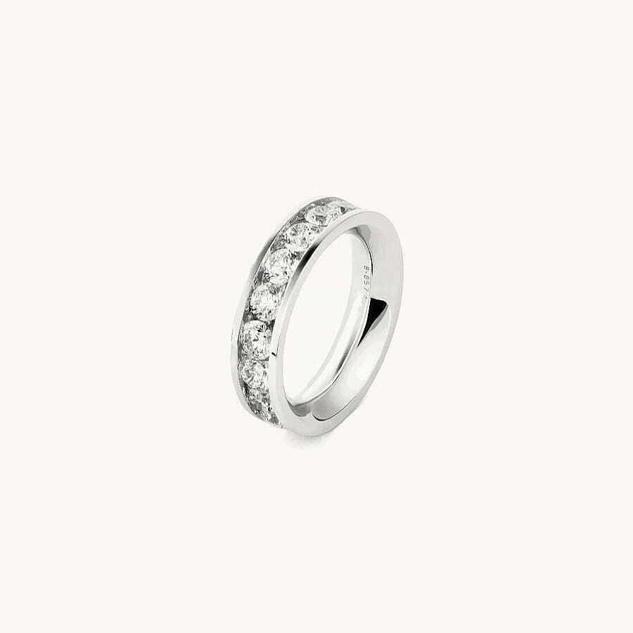 Joyas Jael | Anillo Jael Cinta Oro Blanco Y Diamantes