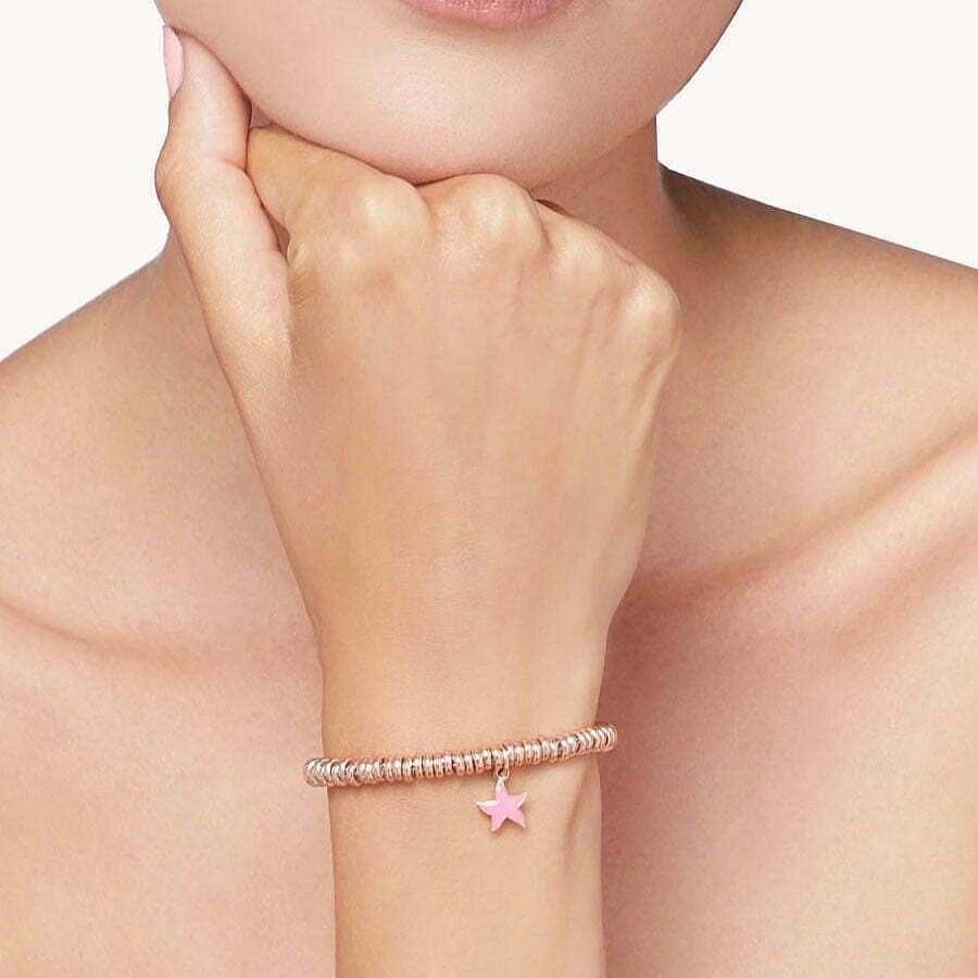 Joyas Dodo | Estrella Dodo Oro Rosa Y Esmalte Rosa