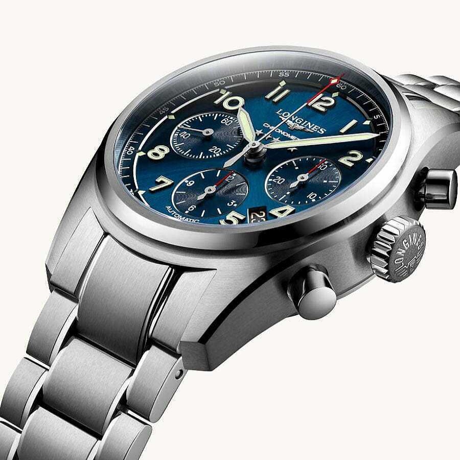 Relojes Longines | Reloj Longines Spirit Acero Inoxidable Y Esfera Azul Con Cron Metro