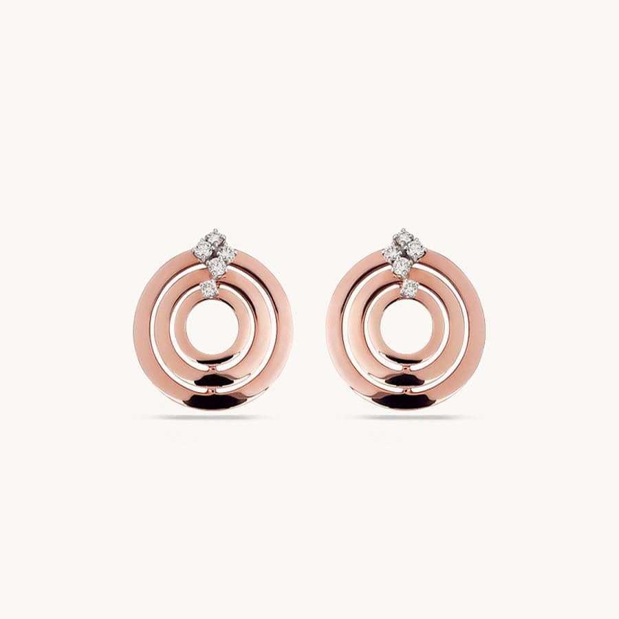 Joyas Damiani | Pendientes Damiani Oro Blanco Y Rosa Con Brillantes