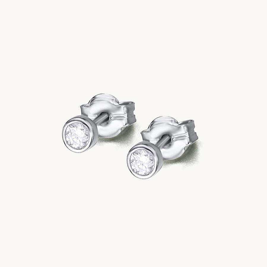 Joyas Lecarré | Pendientes Lecarr Chat N Oro Blanco Y Diamantes 0,10 Kt H/Si