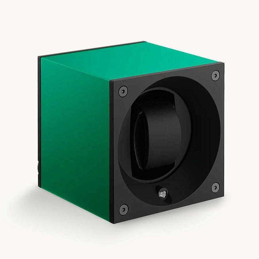 Relojes Swisskubik | Caja Con Rotor Swisskubik Masterbox Aluminium Verde