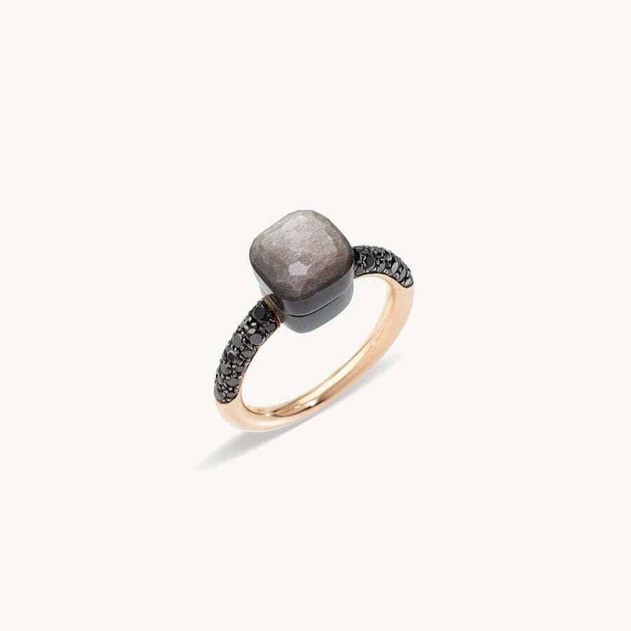 Joyas Pomellato | Anillo Pomellato Nudo Obsidiana Y 36 Diamantes Negros