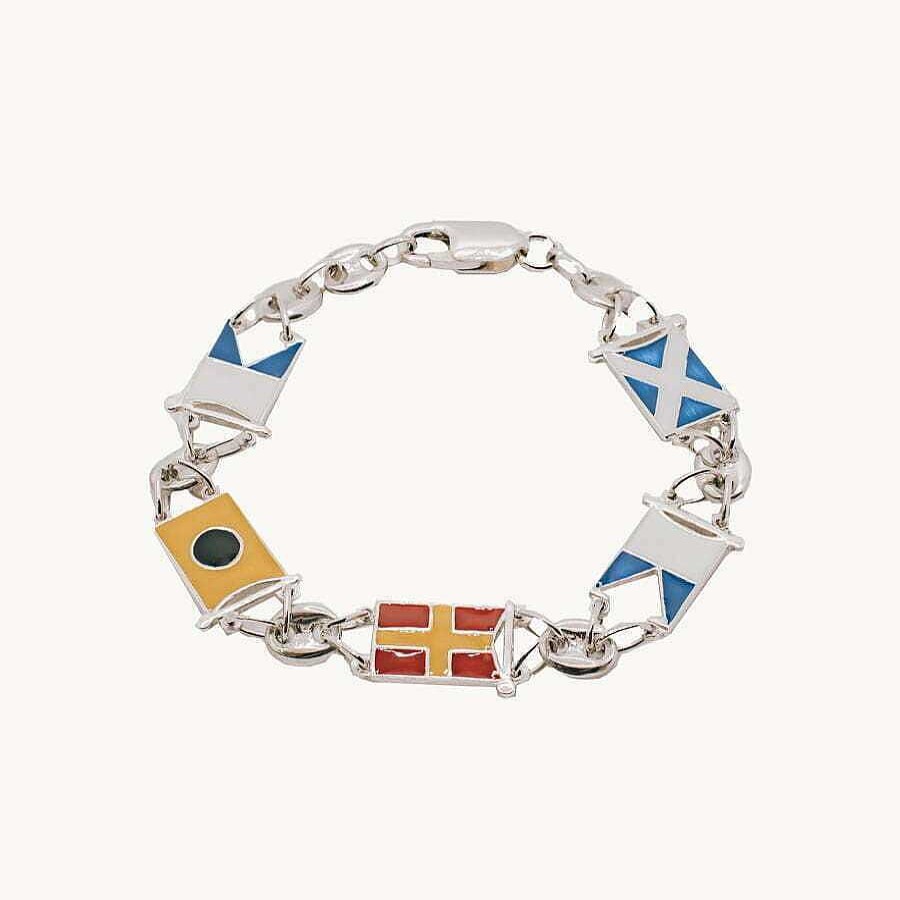 Joyas Jael | Pulsera Jael 5 Banderas Nauticas Plata