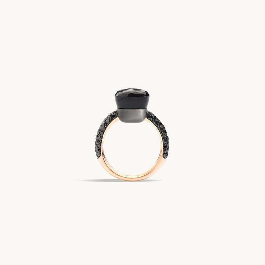 Joyas Pomellato | Anillo Pomellato Nudo Obsidiana Y 58 Diamantes Negros