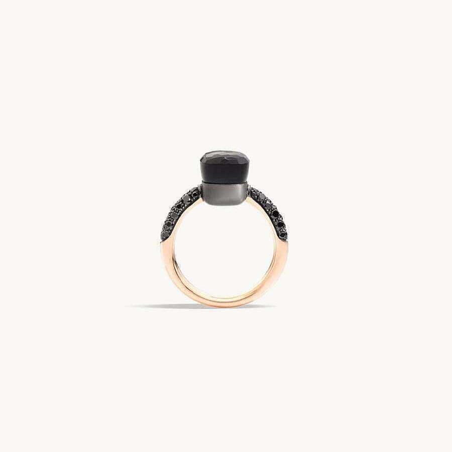 Joyas Pomellato | Anillo Pomellato Nudo Obsidiana Y 36 Diamantes Negros