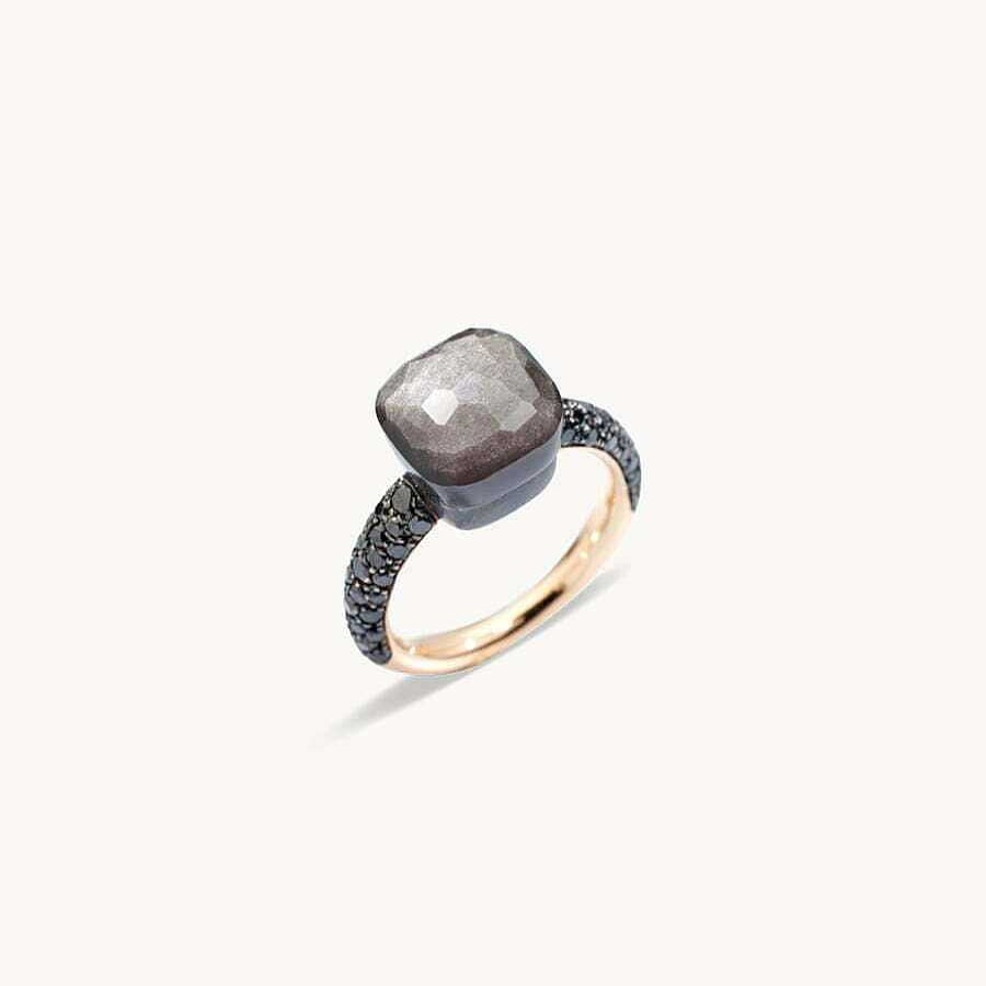 Joyas Pomellato | Anillo Pomellato Nudo Obsidiana Y 58 Diamantes Negros