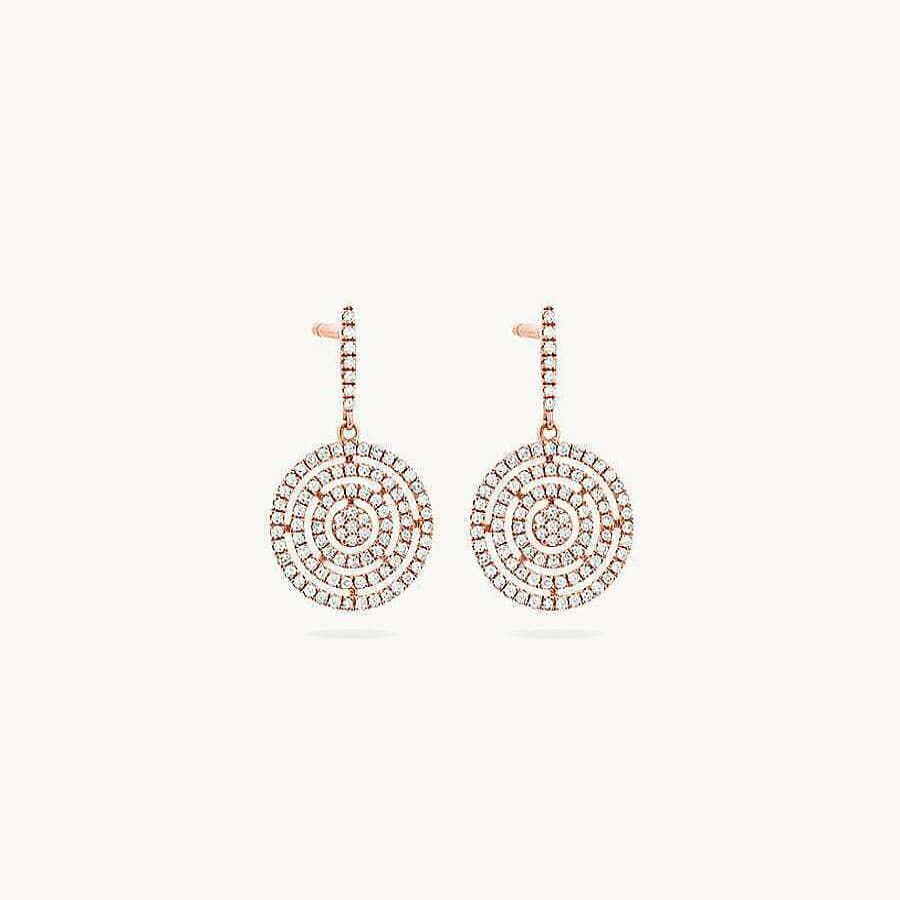 Joyas Jael | Pendientes Jael Circular Oro Rosa Y Diamantes